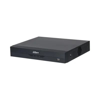 Dahua network video recorder (NVR) with front USB port and status LEDs for surveillance.